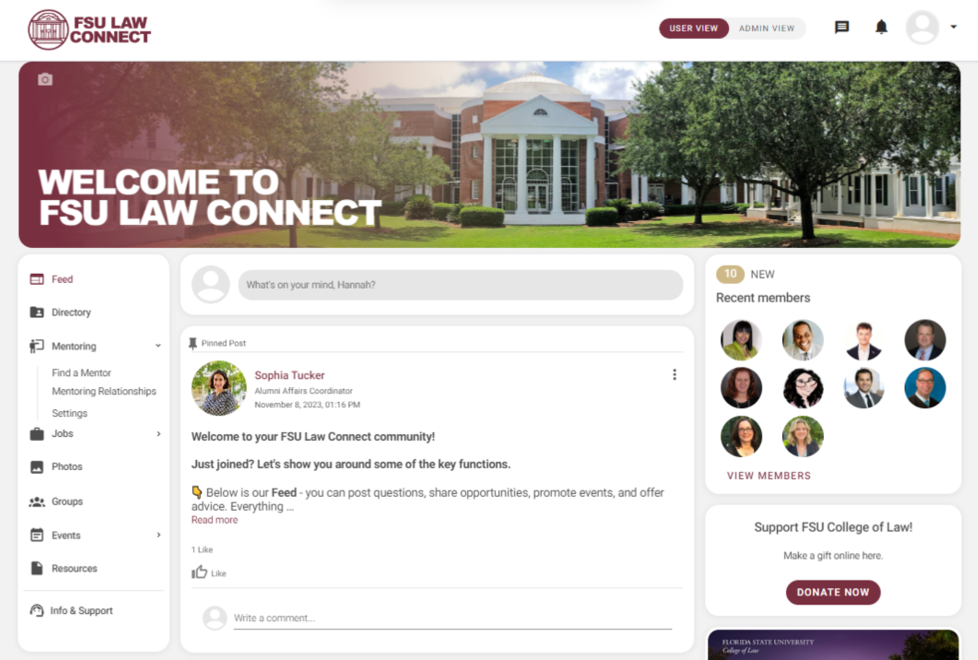 Alumni Invited to Join FSU Law Connect College of Law